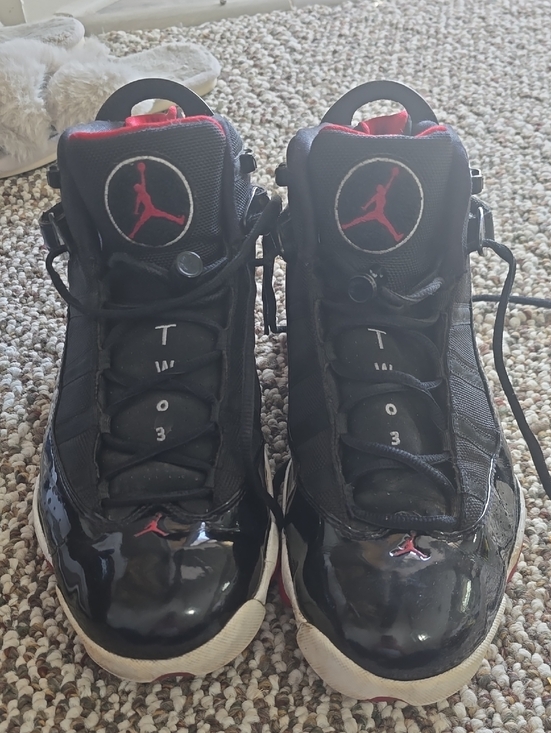 Nike Black and Red Air Jordan Retro Basketball Sneakers main image 4